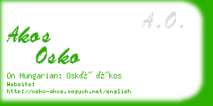 akos osko business card
